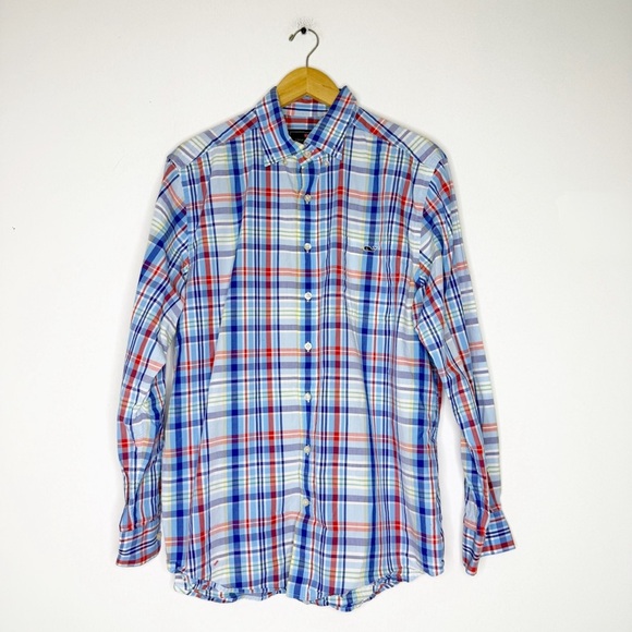 Vineyard Vines Slim Fit Tucker Shirt Multicolor Plaid Button-Up Men’s Large - Picture 3 of 5